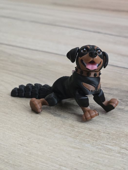 Breloczek Rottweiler z długim ogonem 3d - Brelok Druk3d fidget