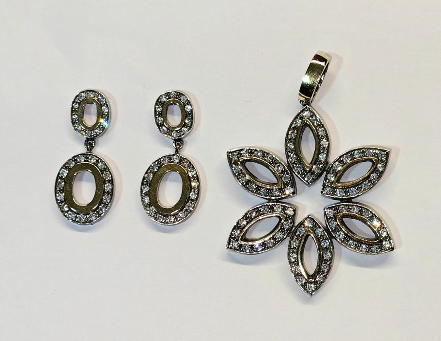 Brincos e medalha prata e ouro