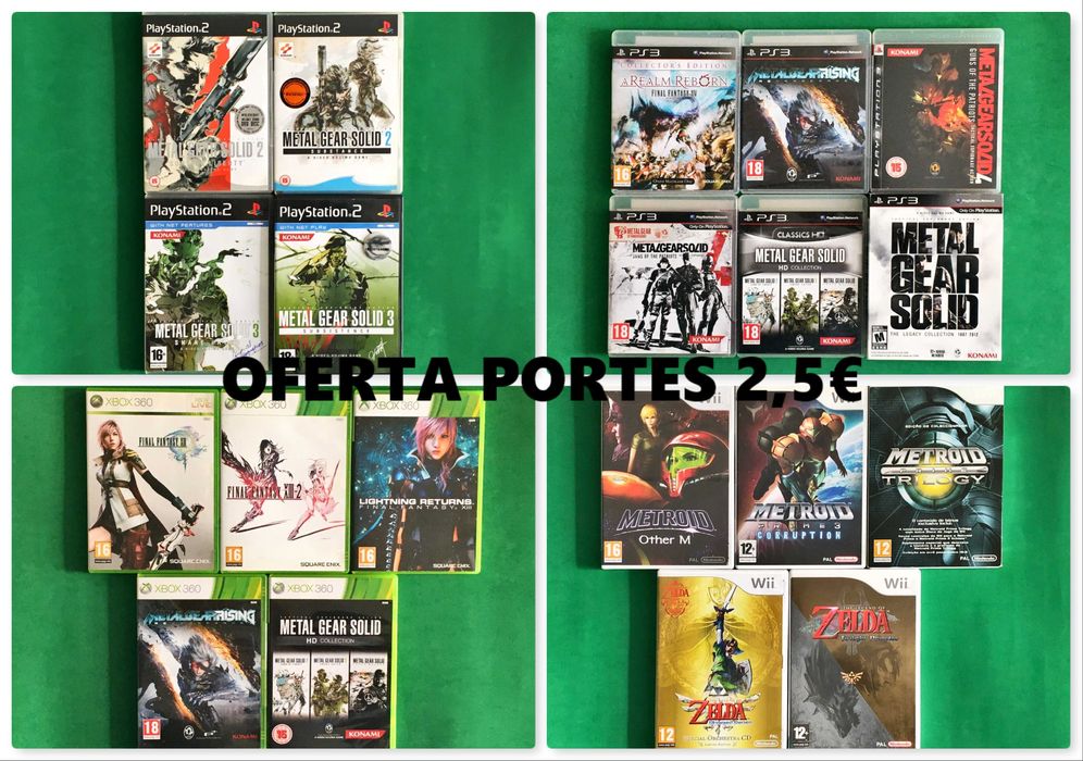 Final Fantasy Metal Gear Solid Snake Metroid The Legend Zelda DIVERSOS