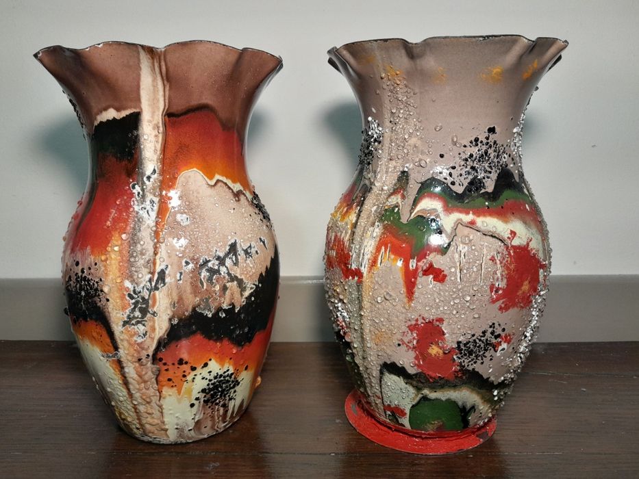 Stary wazon PRL emaliowany, new look, Olkusz, 2 szt.