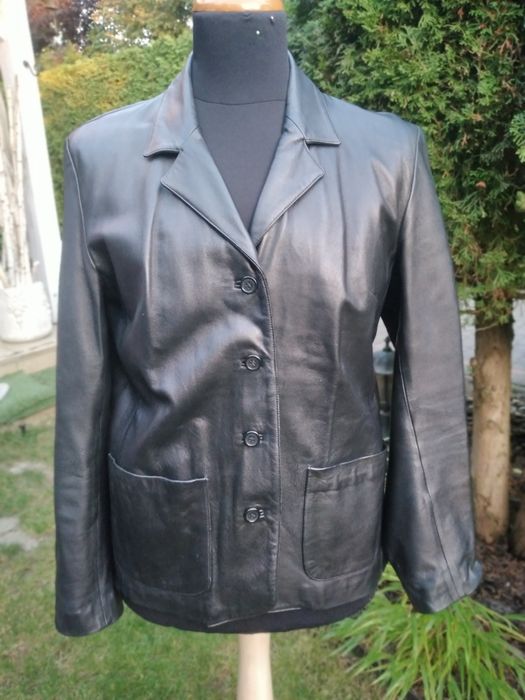 Skórzana marynarka damska  Racing green