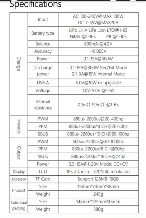 Зарядний пристрій, зарядное устройство ToolkitRC M7AC 300W/15A
