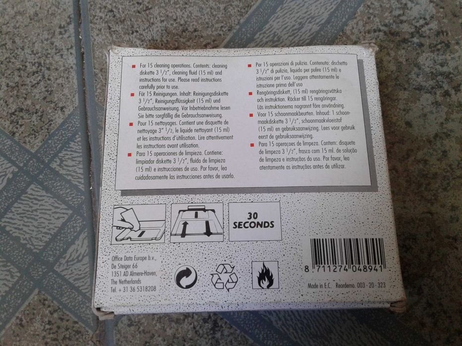 Kit de limpeza de unidade de disquete FDD de 3,5" VINTAGE, NOVO!