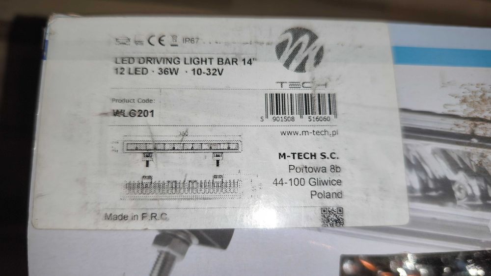 Lampa Dalekosiężna Led Homologacja WLO201