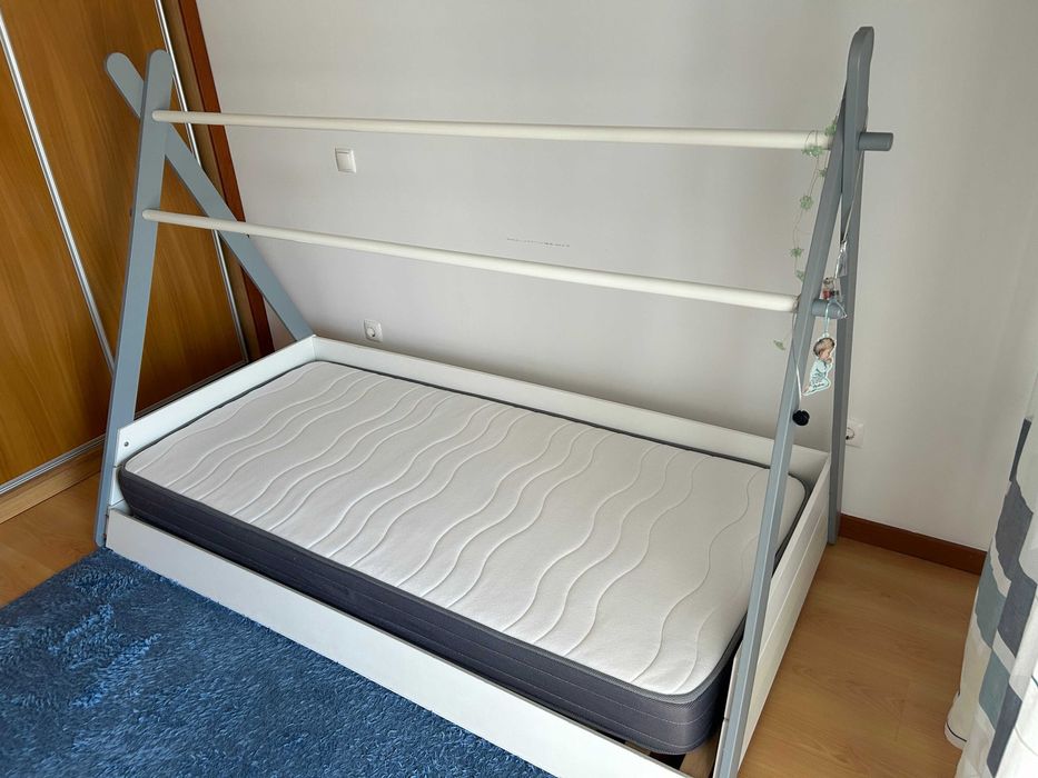 Cama Tipi de criança com estrado, SIFFROY (La Redoute) + colchão