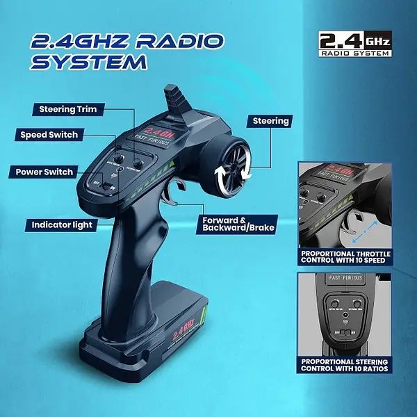 Стік DEERC 9200E RC Cars 1:10 Масштабний великий високошвидкісний авто