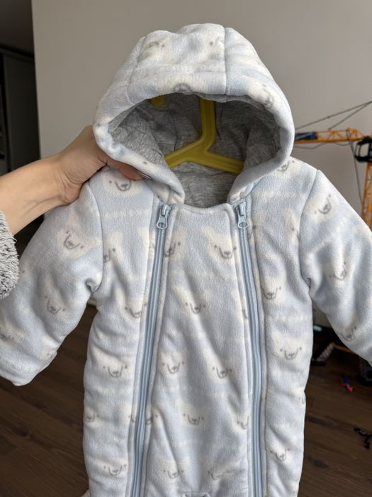 Демісезонний комбінезон для хлопчика 3-6 міс 62-68 комбез осінь фліс