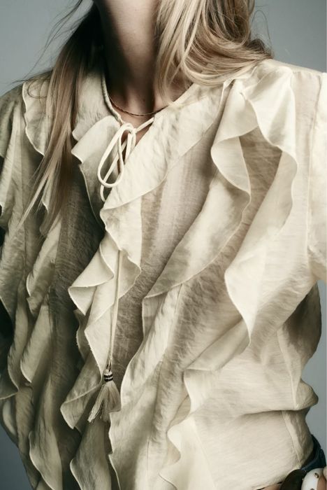 Блуза бохо з рюшами Zara S 36 M 38 L 40