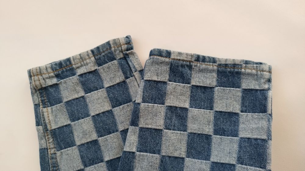 Джинсы в клеточку size S  штаны брюки