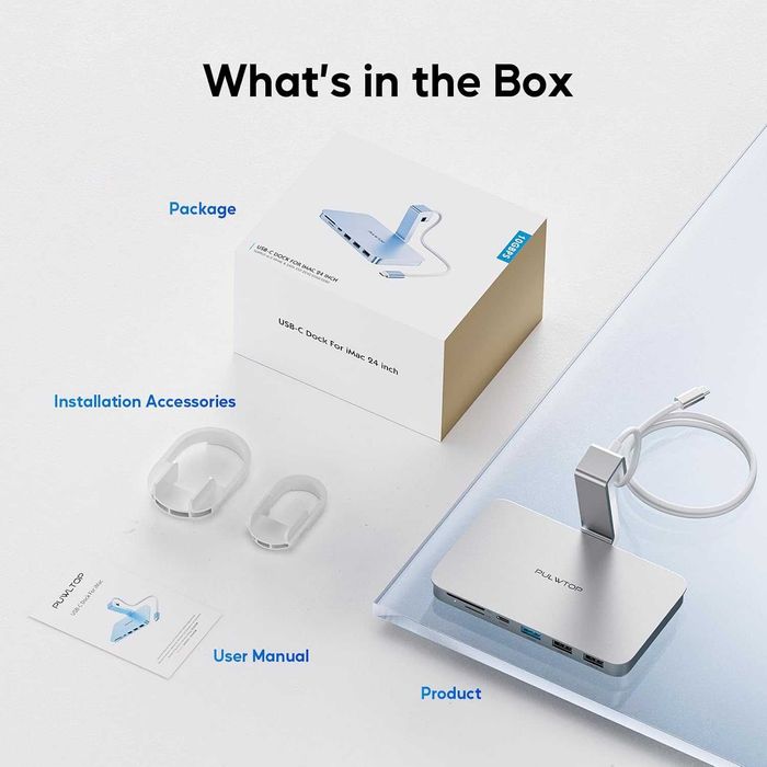Hub Usb-c Do Imac Koncentrator Usb A/C 10 Gb/S Sd/Tf M.2 Ssd Case
