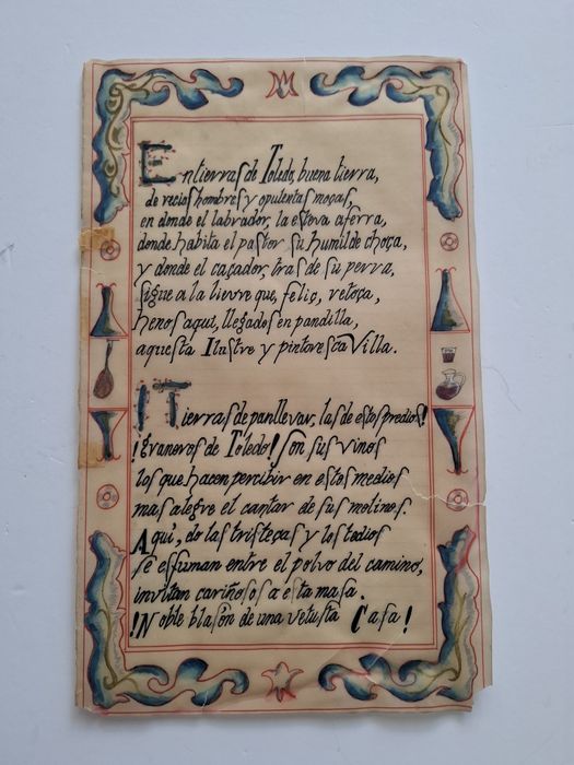 Pergaminho moderno manuscrito e com desenhos cozinha