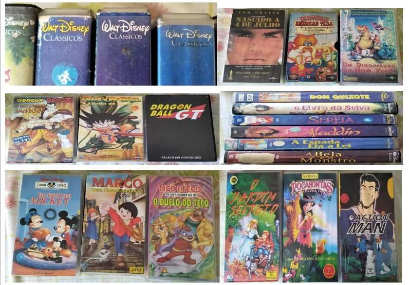 Cassetes VHS de desenhos animados