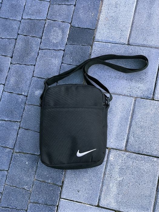 Барсетка мужская Nike Вышивка лого чёрная, сумка чоловіча Найк чорна вишивка, месенджер