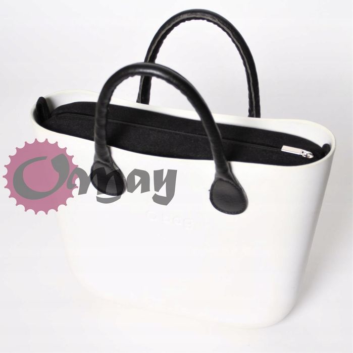 CZARNY organizer OBAG MINI Welur Velvet 2 kieszenie wnętrze OMAY