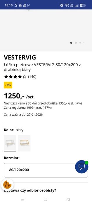 Łóżko piętrowe jykea