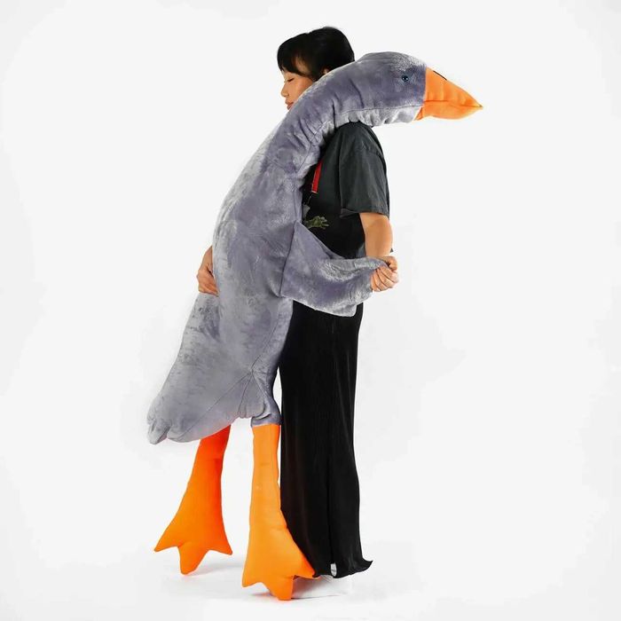 Іграшка Гусак Подушка 160см Оригінал, Гусь Обнімусь Сірий