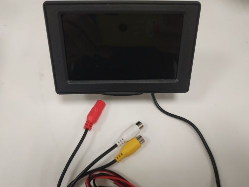Monitor 4,3 cala  z zasilanie 12V i dwoma liniami AV na Chinch