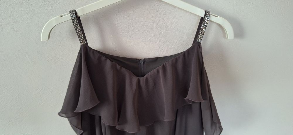 Szara sukienka wieczorowa roz 42