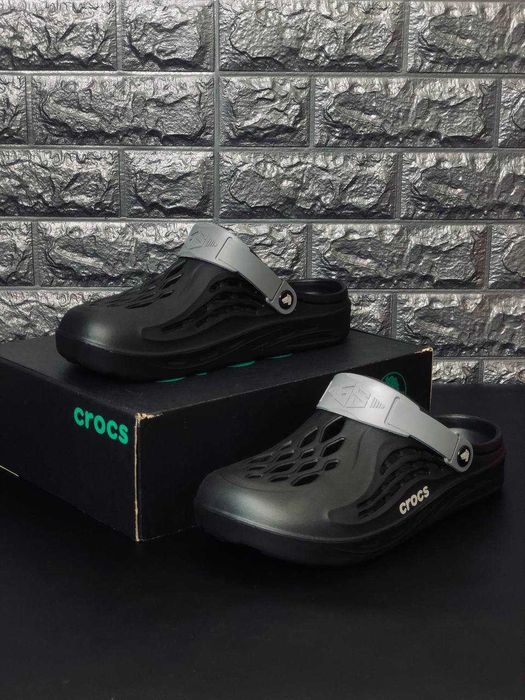 Crocs black\gray чоловічі Комфорт та стиль! Тапки Крокс мужские Скидки Шлепанци черные мужские Крокс черные крокс 2026 Crocs 2026 Новинка Топ