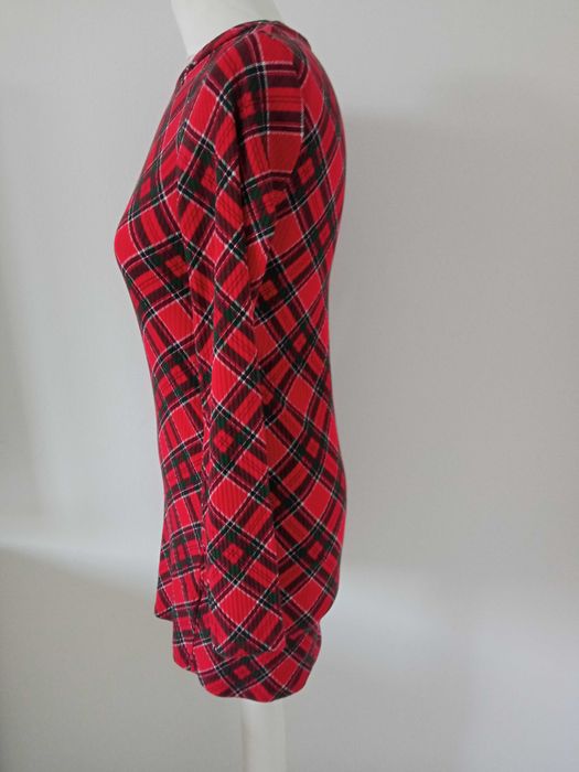 H&M sukienka w kratę z długim rękawem bawełna r 158-164