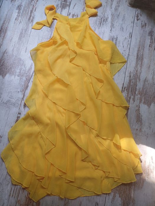 Sukienka Tally Weijl styl hiszpański żółta latino XS,S.