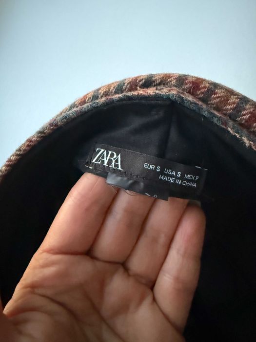 Утеплена кепка baker boy Zara, Твідова кепі у клітинку, Картуз, Кашкет