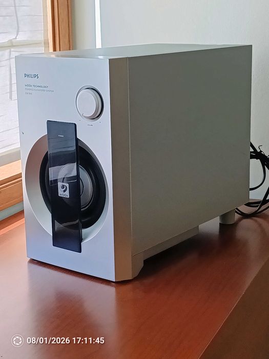 Subwoofer activo e satélites Philips colunas home cinema 5.1 6.1