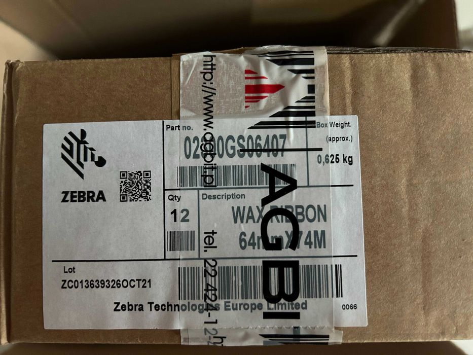 Taśma woskowa Zebra 64mm/74m