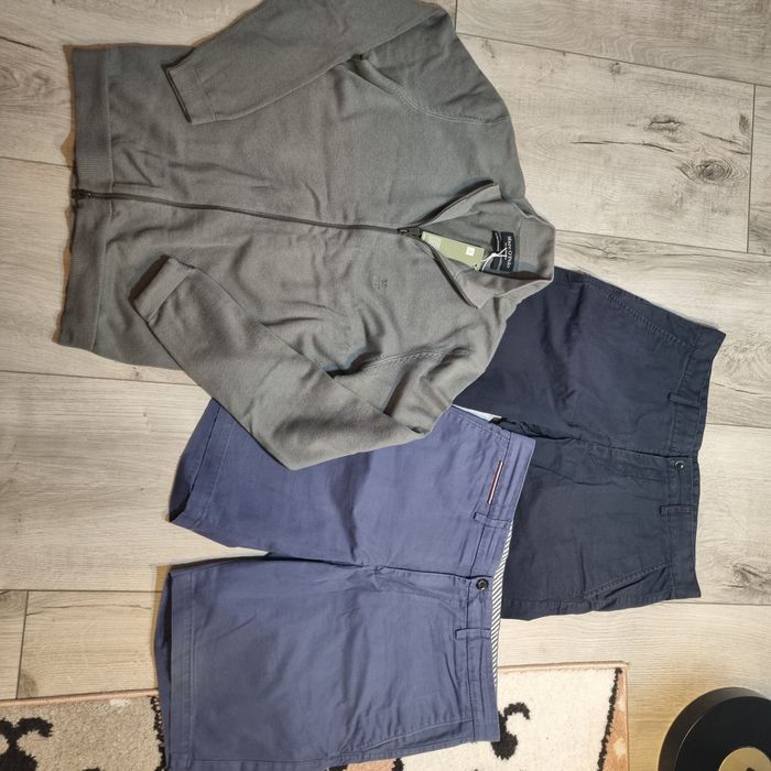 Sweter Marc O'Polo i szorty chinosy r.M  Hilfiger Gant