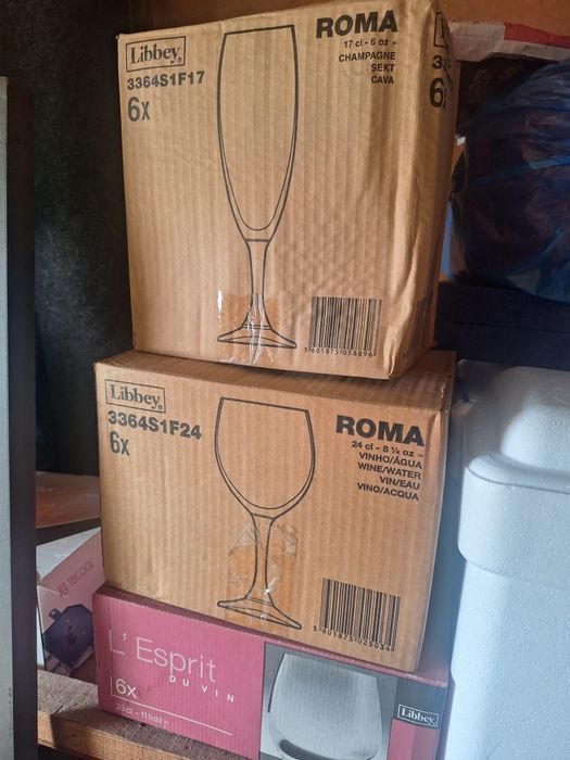 Lote de Copos Libbey Novos (18 Peças) – Linha Roma e L'Esprit du Vin