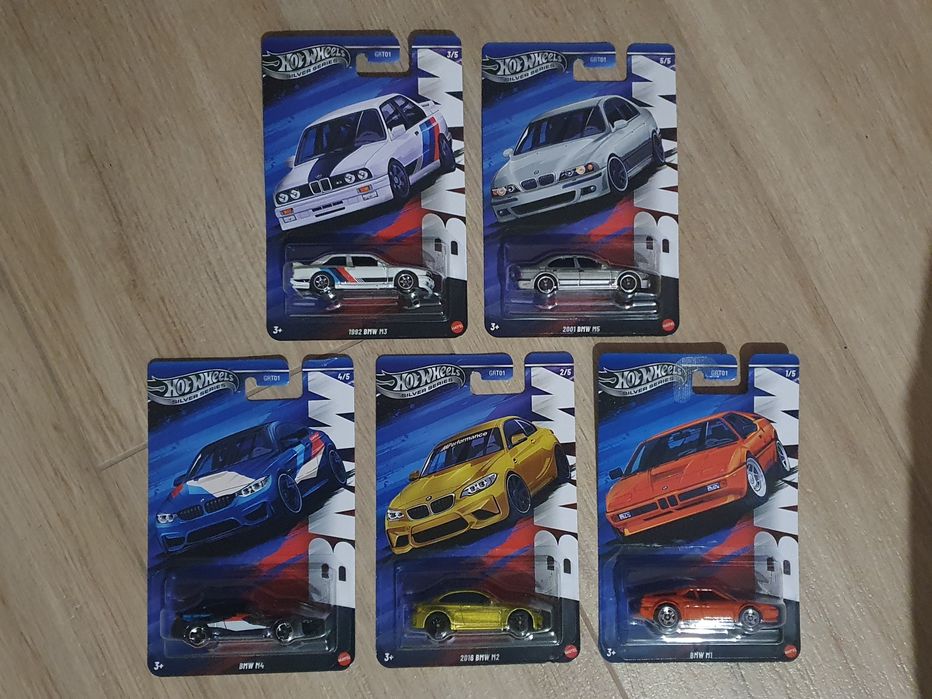 Hot Wheels BMW set. M1 E26, M2 F87, M3 E30, M4 F82, M5 E39