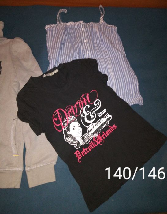 Zestaw ubrań, ubrania dziewczynka rozmiar 140 i 146