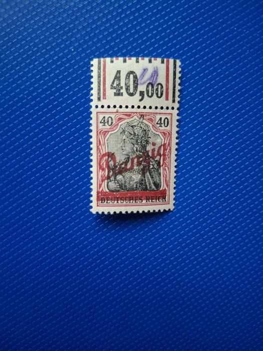 Polskie znaczki na niemieckich znaczkach "Germania"