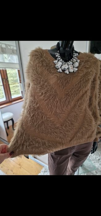 Sweter puchaty jak Moher złoty karmel 40/42/44