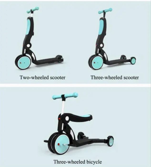 Дитячий біговел-трансформер BEBEHOO DGN 5-в-1 блакитний