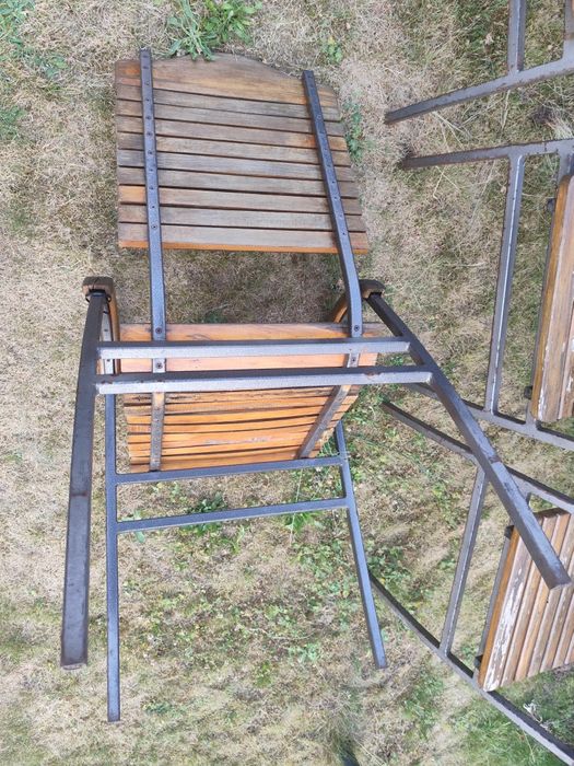 7 szt bardzo solidnych krzeseł ogrodowych "Żywiec"