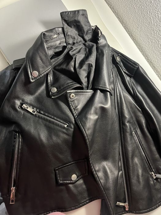 Casaco Preto Motard Cabedal S/M