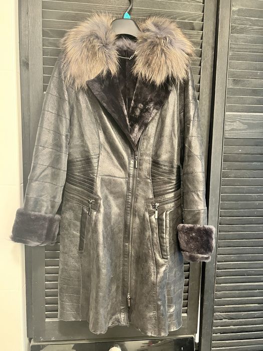 Płaszcz Ochnik skóra naturalna, jenot, rozm M/L