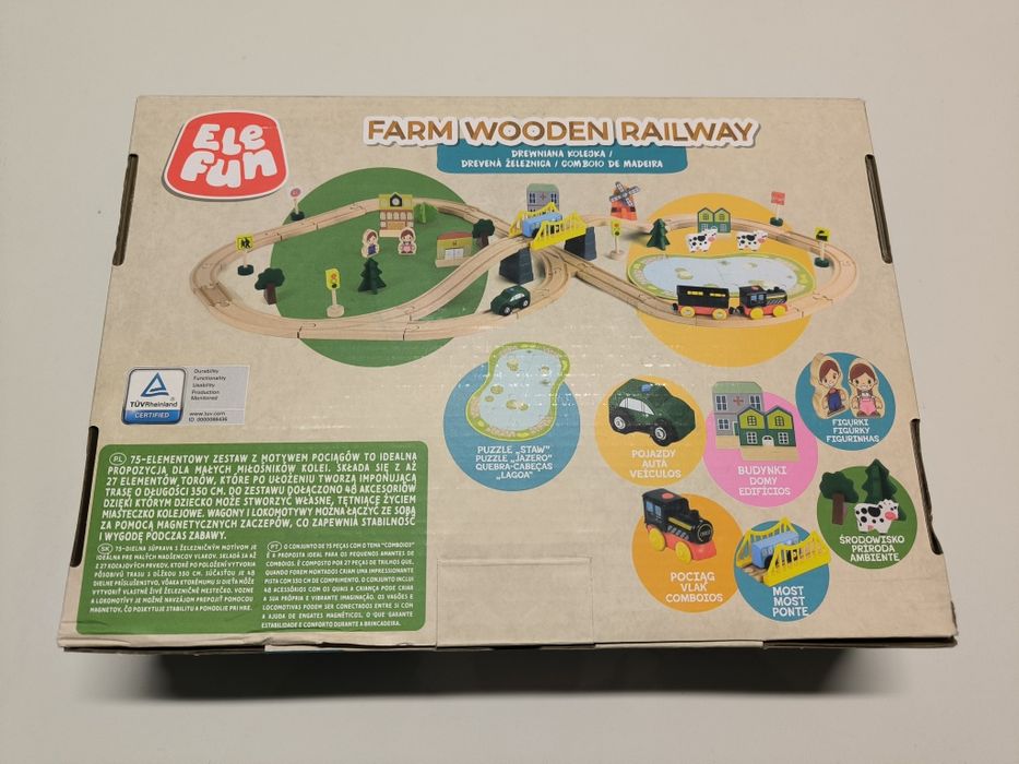 Kolejka elektryczna drewniana farma Elefun