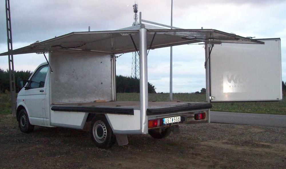 Zabudowa wielofunkcyjna uniwersalna do dystrybucji otwierana ze wszystkich stron zabudowa serwisowa samochodowa izoterma kontener T5 Transporter LT VW