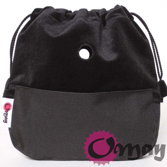 Elegancki organizer OBAG MOON LIGHT worek welur czarny komin OMAY