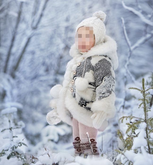 Шубка з овчини на дівчинку 3-4 роки