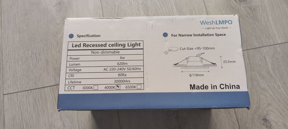 10 sztuk Halogen Oczko sufitowe LED 6W 4000K