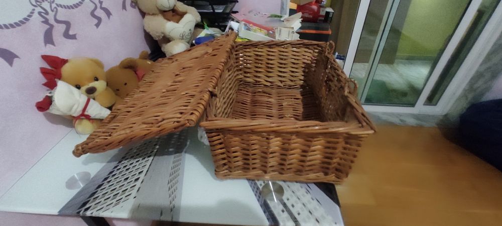 Cesta de verga vintage 40x20x30