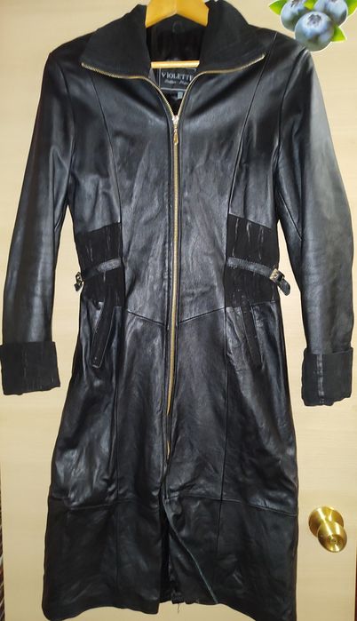 Плащ кардиган кожаный
