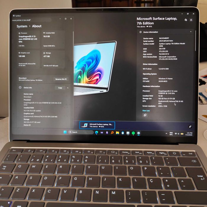 Surface Laptop 7th Edition - Snapdragon(R) X Elite - 512 GB SSD - 16 GB