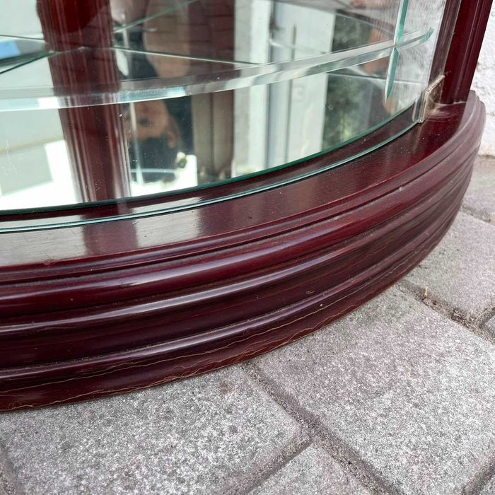Vitrine Expositora de Canto Clássica em Madeira