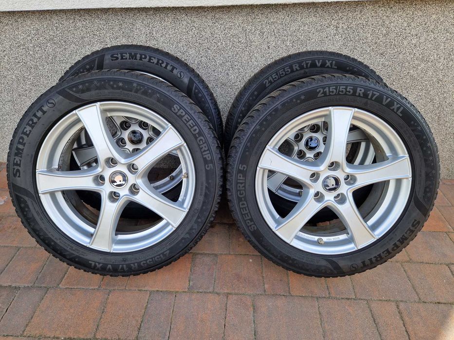 Felgi Koła Skoda Octavia Superb Karoq VW Audi Seat 17 cali 5x112 ET41 zima opony 215/55/R17 Wysyłka