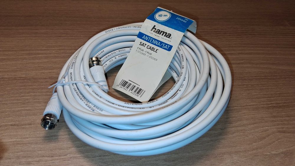 Kabel Antenowy - HAMA - Kabel Koncentryczny - DVB-T2 - 10 metrów