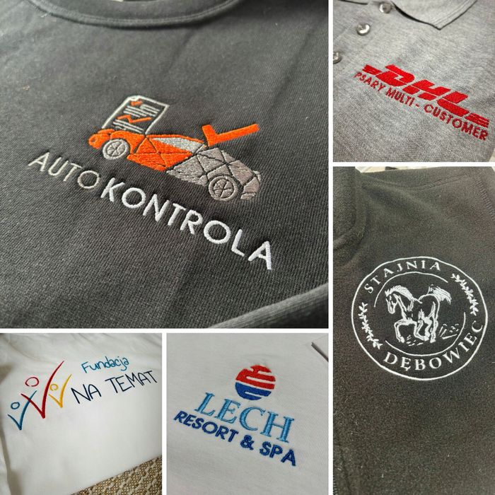 Polar męski z haftem nadrukiem logo firmowy reklamowy haft 10szt.